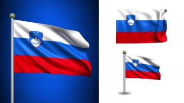 Slovenya bayrağı - alfa kanalı, sorunsuz döngü ile!
