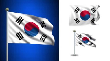 Güney Kore bayrağı - alfa kanalı, sorunsuz döngü ile!
