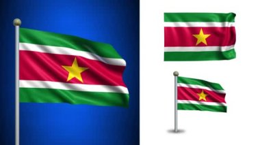 Surinam bayrak - alfa kanalı, sorunsuz döngü ile!