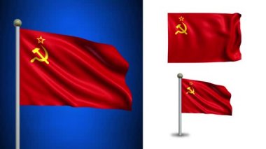 SSCB - eski Birliği Sovyet Sosyalist Cumhuriyetler bayrak - alfa kanalı, sorunsuz döngü ile!