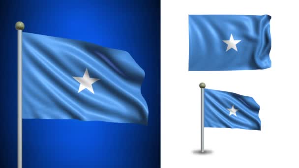 Somalia flag - mit Alpha-Kanal, nahtloser Schleife! — Stockvideo