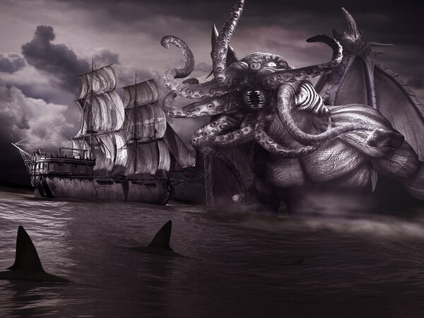 Monster and old ship