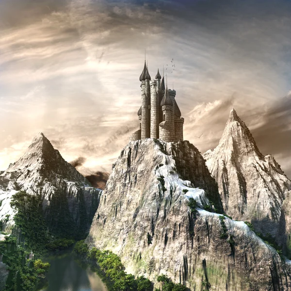Castle in the high mountains Royalty Free Stock Photos