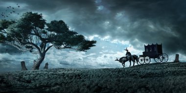 Mezarlığa cenaze arabası