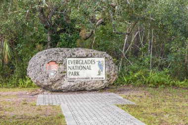 Florida mı? ABD - 06 Ocak 2019 Everglades Ulusal Parkı Girişi