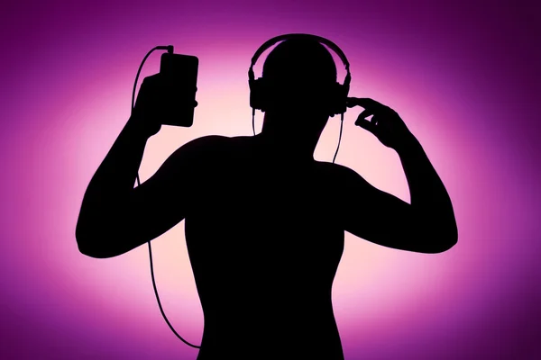 zevk almak müzik, siluet mor üzerinde