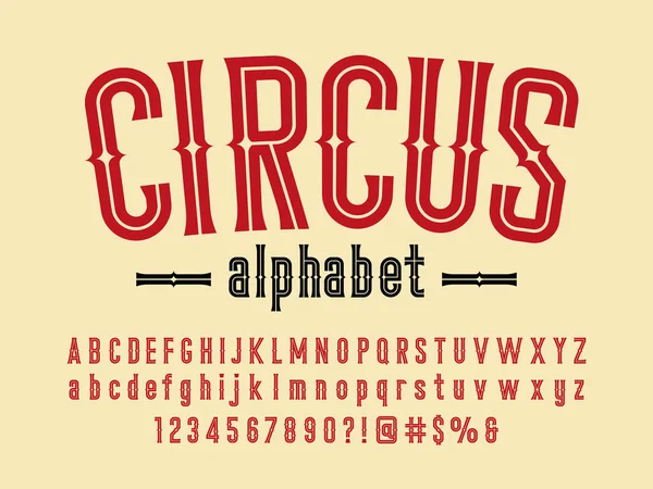 Élégant Design Alphabet Vintage Avec Majuscules Minuscules Chiffres Symboles — Image vectorielle