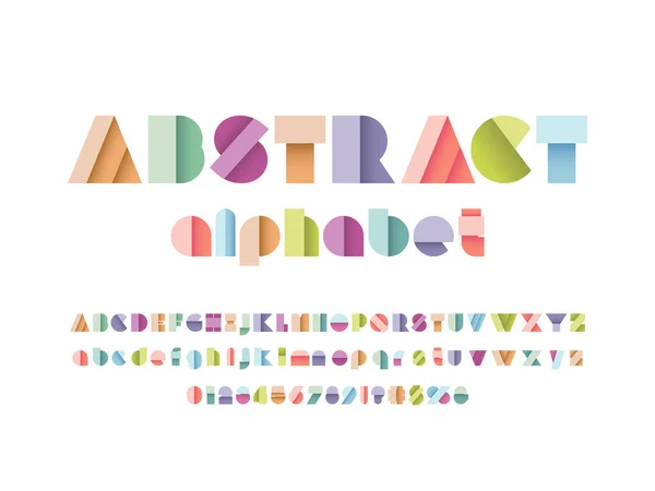 現代の抽象的なアルファベットデザインのベクトル大文字 小文字 数字と記号 — ストックベクタ