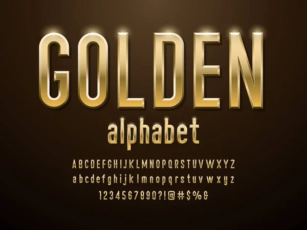 Vector Modern Golden Luxury Alphabet Design — Stock Vector