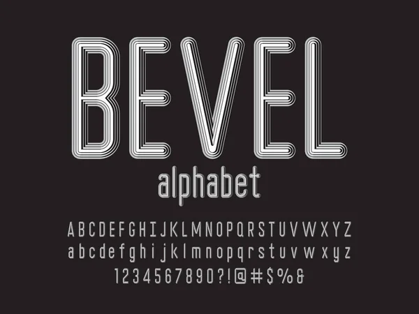 Mehrschichtiges Alphabet Design Mit Großbuchstaben Kleinbuchstaben Zahlen Und Symbolen — Stockvektor