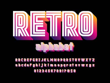 Biçimlendirilmiş çok satırlı alfabe dizaynının vektörü