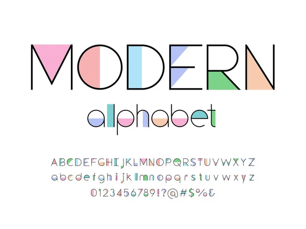 Vektor Des Stilisierten Modernen Abstrakten Alphabet Designs Mit Groß Und — Stockvektor