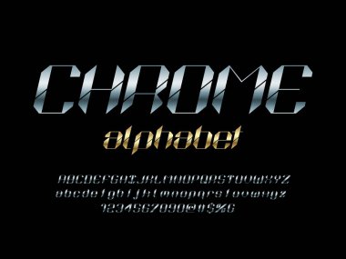 Büyük harf, küçük harf, sayı ve sembol ile modern soyut alfabe tasarımı