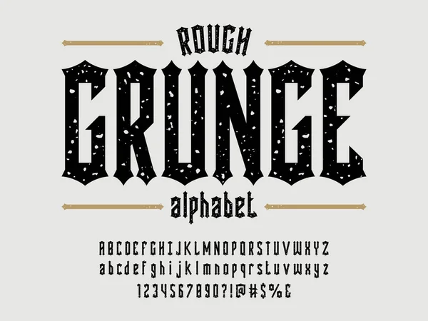 Vintage Alphabet Design Mittelalterlichen Stil Mit Großbuchstaben Kleinbuchstaben Zahlen Und — Stockvektor