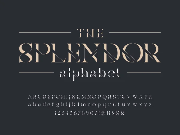 Büyük, küçük, sayılı ve sembollü modern zarif alfabe tasarımı