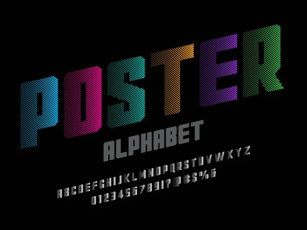 大文字 記号の半ドットスタイルのアルファベットのデザイン — ストックベクタ