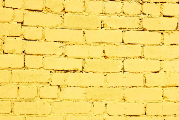 Bemalte Ziegelsteinwand Gelber Oder Lebender Korallenfarbe Hintergrundstruktur Leerer Raum Für — Stockfoto