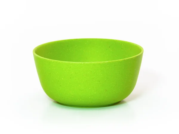 Empty, colorful plastic bowl on a white background — Stock Photo, Image