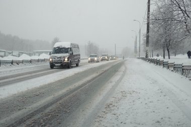 Rusya, Moskova, kış yol.