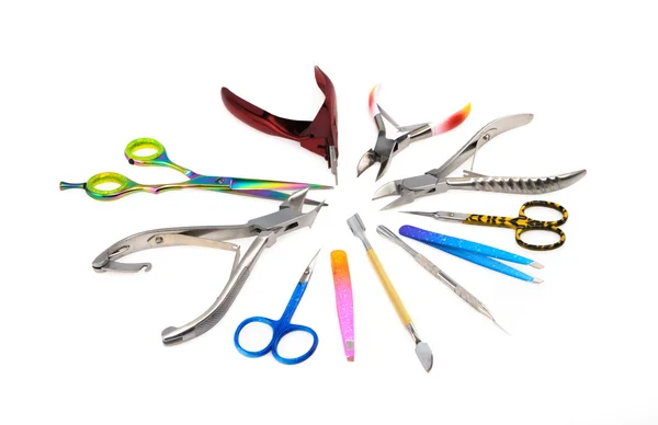 Tools of a manicure set on a white background — Stock Photo, Image