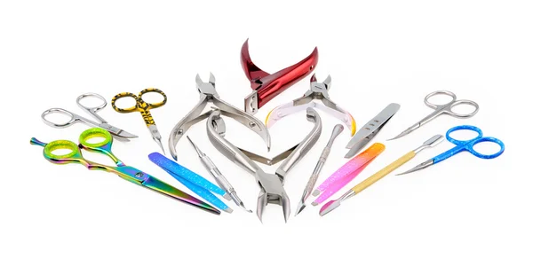 Tools of a manicure set on a white background — Stock Photo, Image