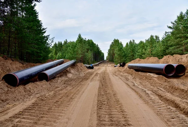 Construction Gas Pipeline Project. Natural Gas and Crude oil  Transmission in pipe to LNG plant (shipped by LPG tanker). Building of transit petrochemical pipe in forest area. Pipes Welding