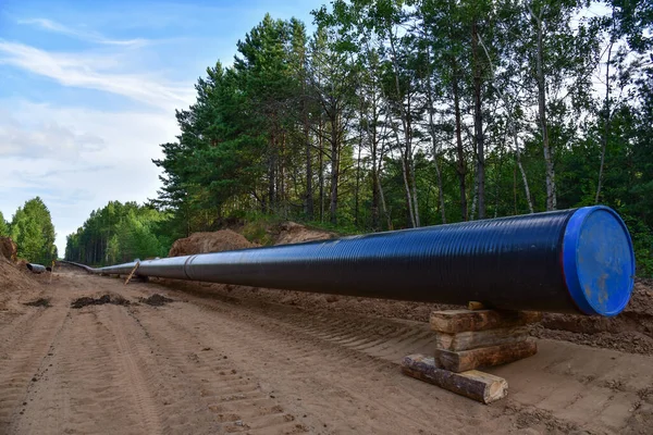 Construction Gas Pipeline Project. Natural Gas and Crude oil  Transmission in pipe to LNG plant (shipped by LPG tanker). Building of transit petrochemical pipe in forest area. Pipes Welding