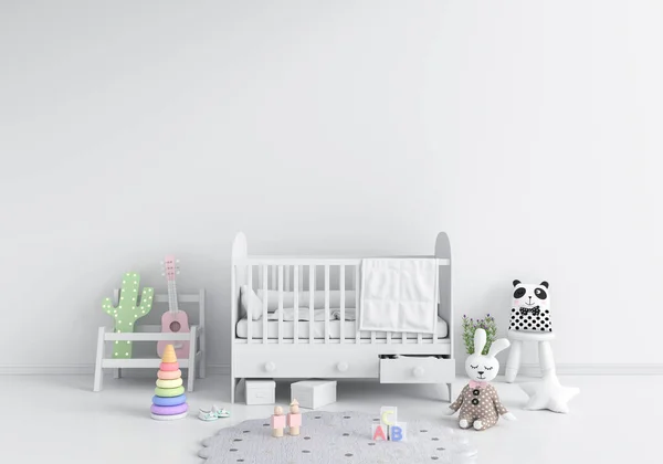 White Children Bedroom Interior Mockup Rendering — Stock Photo, Image