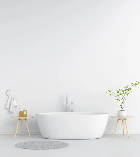 Vasca Bagno Interna Bianca Mockup Rendering — Foto Stock