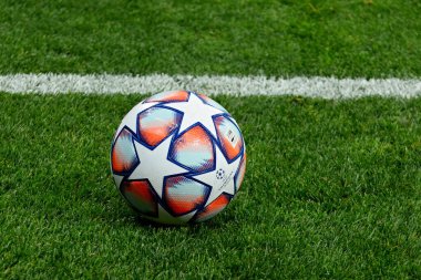 KYIV, UKRAINE - 20 Ekim 2020: Olimpiyat stadyumundaki UEFA Şampiyonlar Ligi resmi balosu