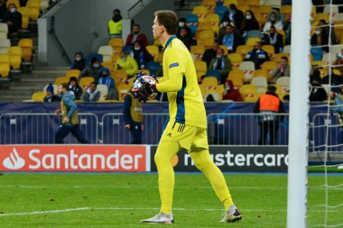 KYIV, UKRAINE - 20 Ekim 2020 - Wojciech Szczesny UEFA Şampiyonlar Ligi grup maçında Dinamo Kyiv ve Juventus arasında oynanan maçta