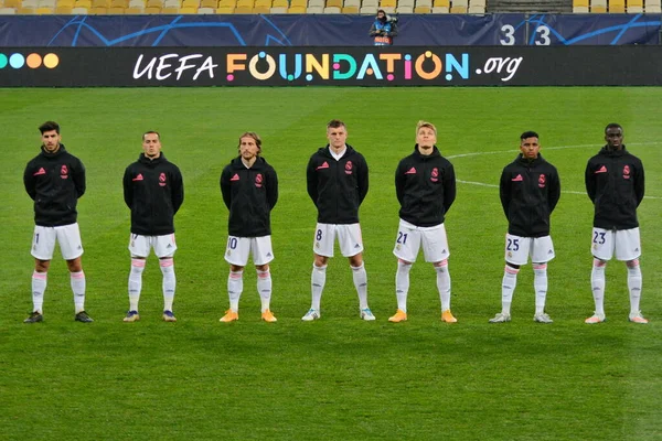 Gracze Real Madryt Pozować Zdjęcia Przed Meczem Ligi Mistrzów Uefa — Zdjęcie stockowe