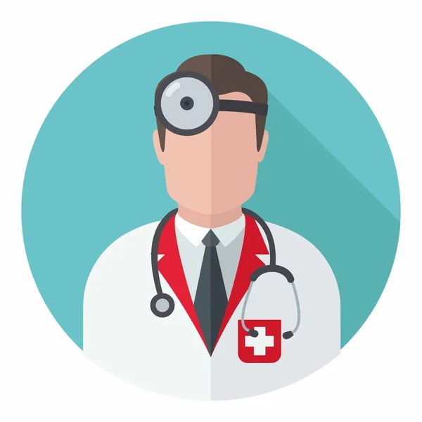 Vector Medizinische Ikone Arzt Imagedoktor Mit Stethoskop Avatar Medic Illustration — Stockvektor