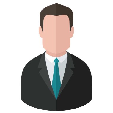 Vektör ikon adam iş adamı. Düz bir tasvir. Ceketli ve kravatlı Avatar adamlar.