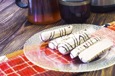 Sıcak çay peçeteye için pasta