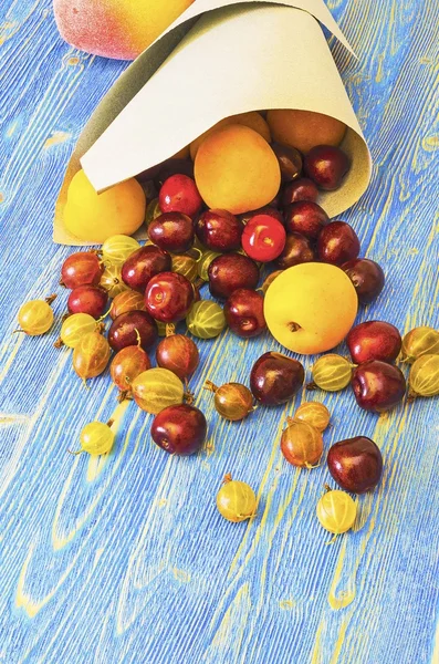 Berries in paper bags — Stock Photo, Image