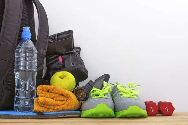 Accessories for sport in the gym — Stock Photo, Image