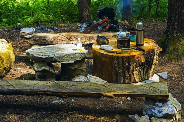 Lunch på campingen — Stockfoto