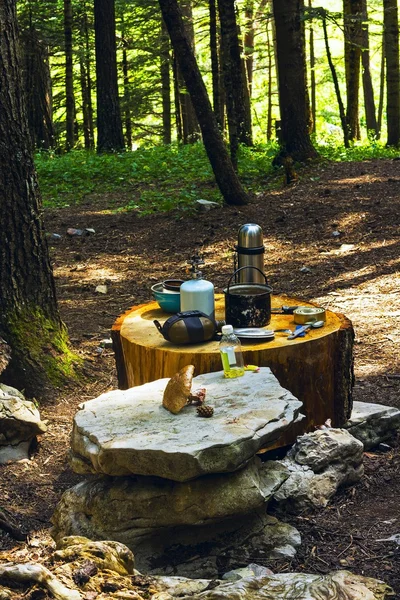 Comer en el camping — Foto de Stock