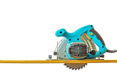 Daire testere izole bir arka plan üzerinde