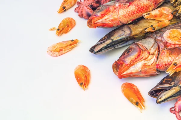 鲜虾鱼拼盘 — 图库照片