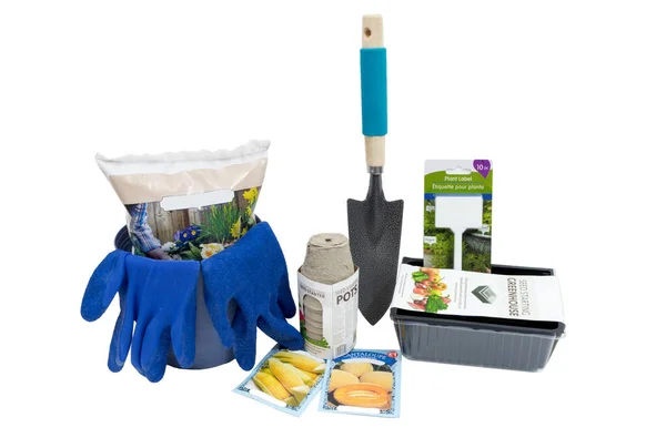 Horizontal Shot Group Gardening Items Preparation Gardening — Stock Photo, Image