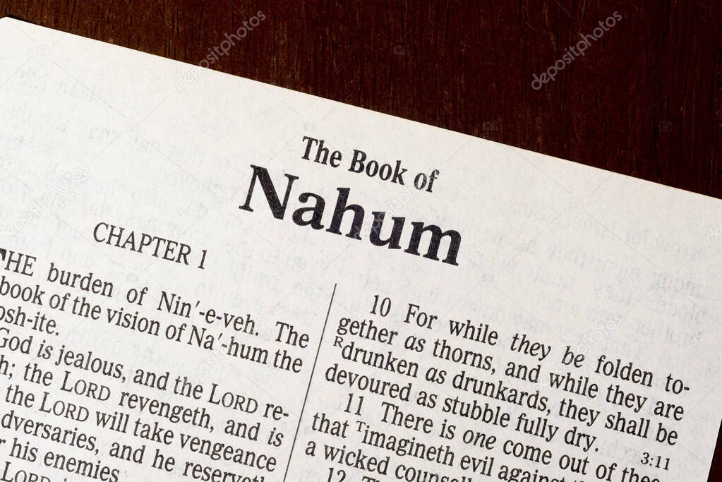 This is the King James Bible translated in 1611.  There is no copyright.  Title Page of Book of Nahum