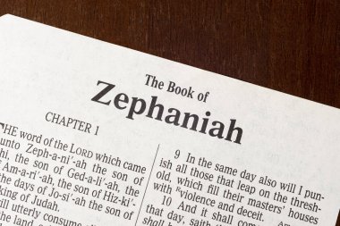 This is the King James Bible translated in 1611.  There is no copyright.  Title page of Book of Zephaniah clipart