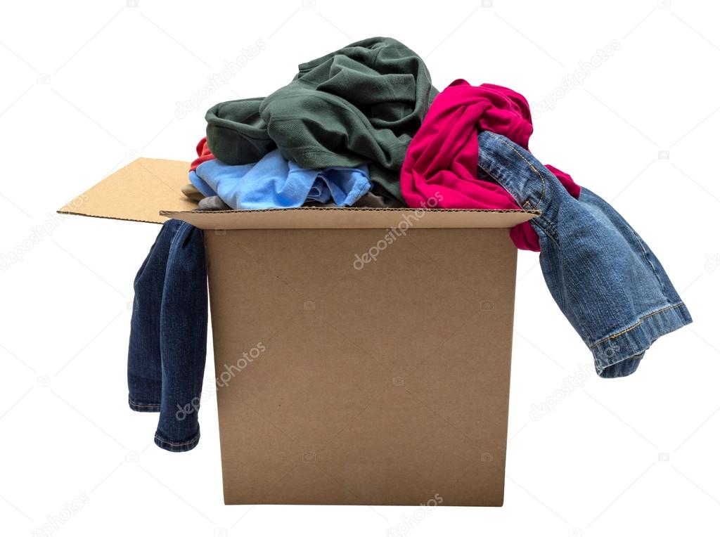 Box Of Clothing Isolated On White Stock Photo by ©whitestar1955 52280879