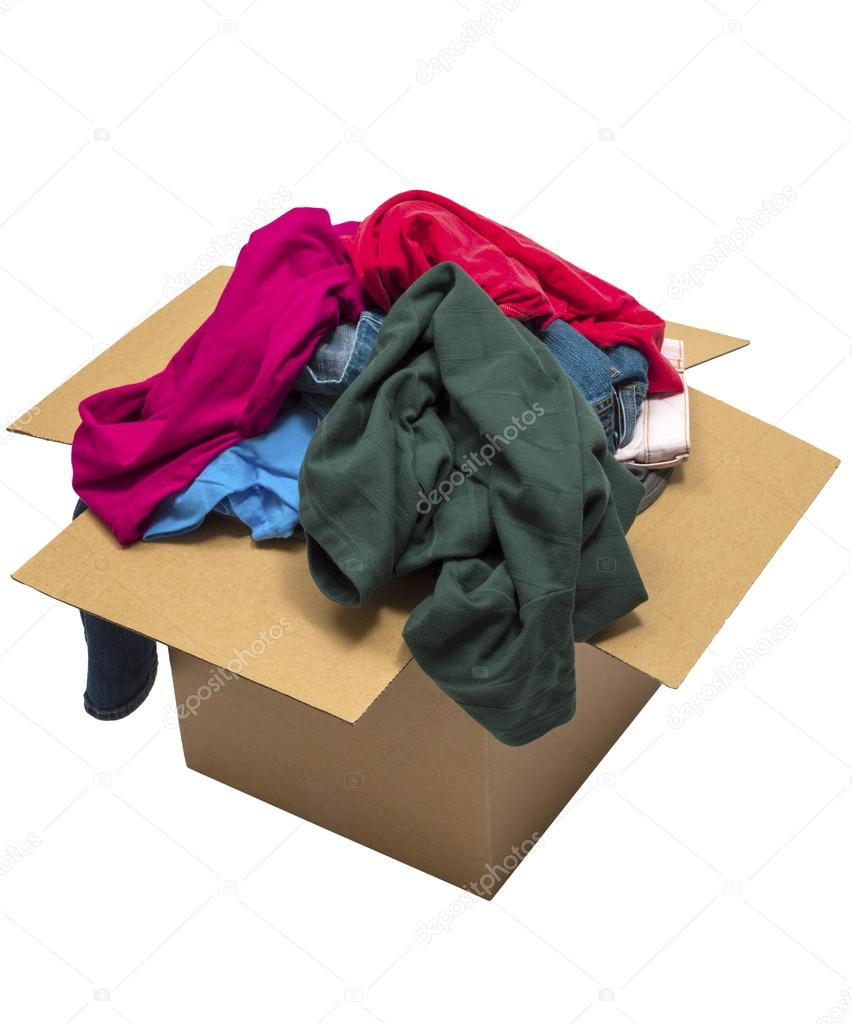 Clothes Overflowing In Box Isolated On White Stock Photo by ©whitestar1955 52280883