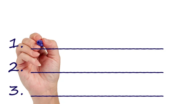 Hand Writing On Blank Line — Stock Photo, Image