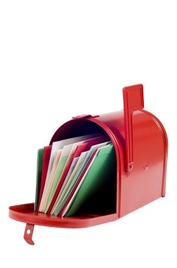 posta kutusu Noel kartları üzerinde beyaz izole ile doldurulmuş.