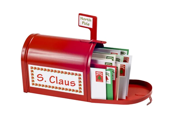 Joulupukin postilaatikko eristetty valkoisella — kuvapankkivalokuva