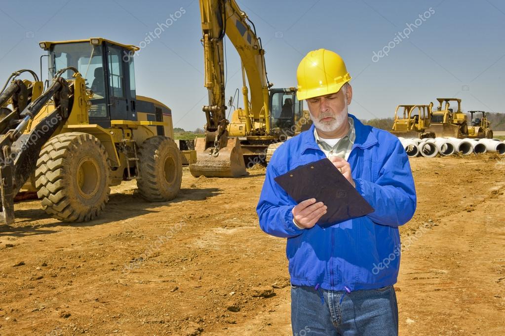 Foreman Keeping Records On Job Site — Stock Photo © whitestar1955 55686267